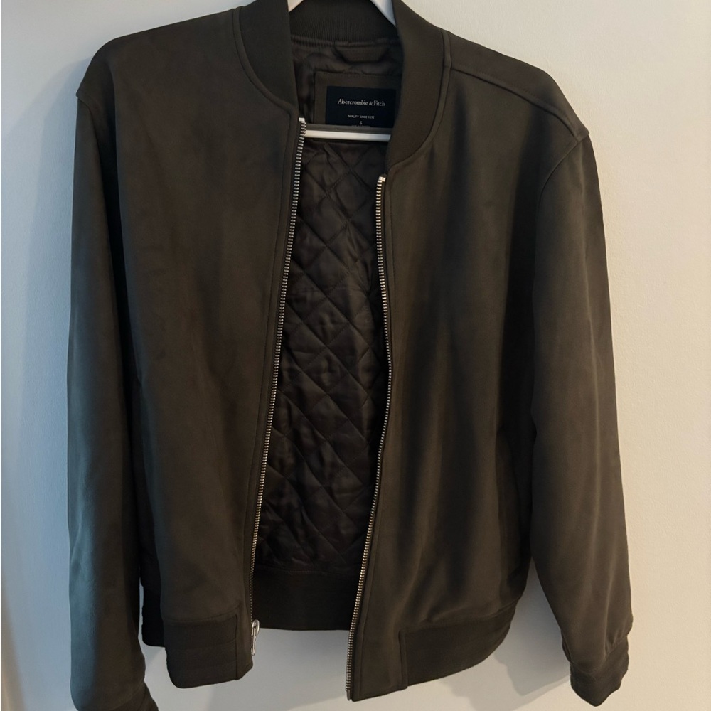 Abercrombie & Fitch Men's Dark Olive Bomber Jacket